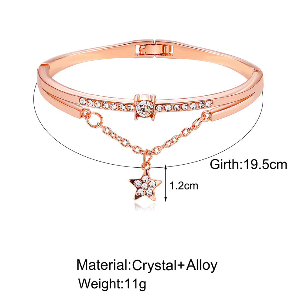 Women's Double-Layer Butterfly Tassel Bangle Bracelet
