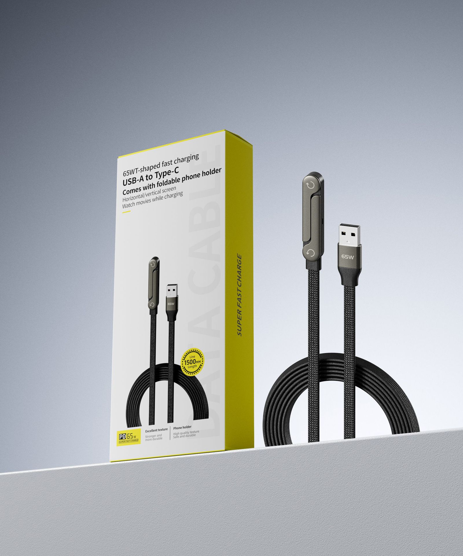 Basemo 65W T-shaped Fast Charging Cable – available in Oman