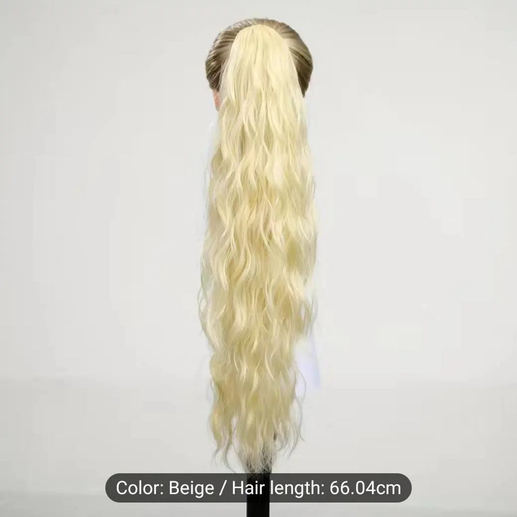 26 Inch Drawstring Wrap Around Ponytail Hair Extensions for Women with Long Curly Wavy Ponytails Casual.