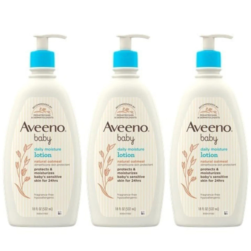 Aveeno Baby Daily Moisture Moisturizing Lotion for Delicate Skin with Natural Colloidal Oatmeal & Dimethicone, Hypoallergenic, Fragrance-, Phthalate- & Paraben-Free, 12 fl. oz