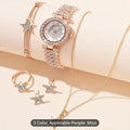 Lige Arabic Stainless Steel Quartz Watch Set 5pcs