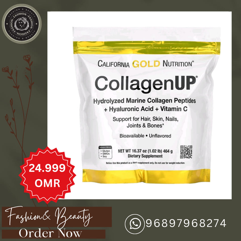 California Gold Nutrition, Collagen UP, Hydrolyzed Marine Collagen Peptides with Hyaluronic Acid and Vitamin C, Unflavored, 16.37 oz (464 g)