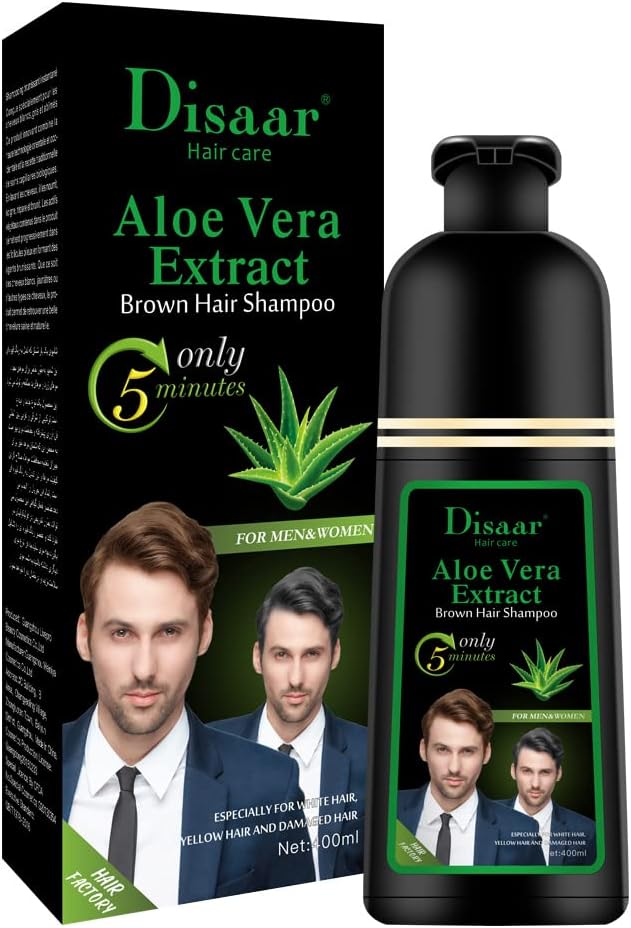 Disaar Aloe Vera Brown Hair Color Shampoo 400ml – authentic haircare in Oman