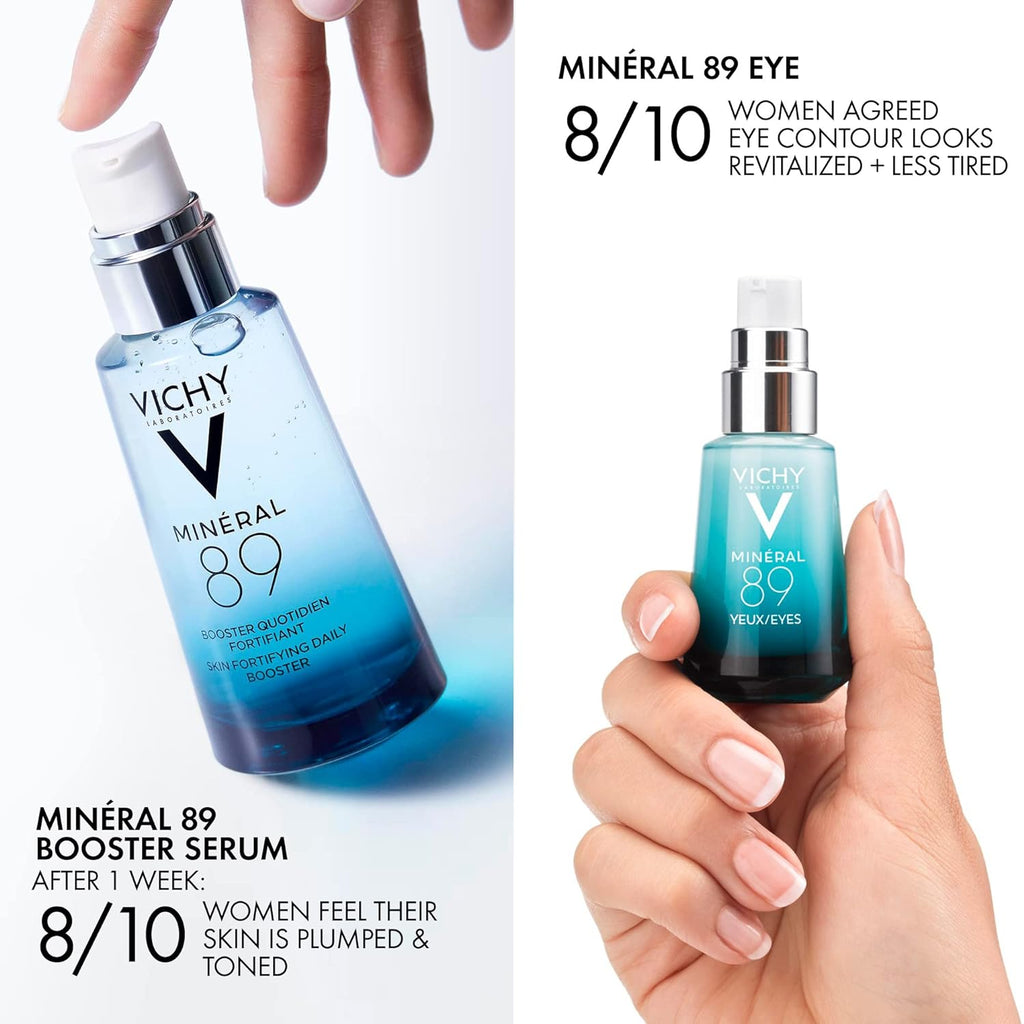Vichy Mineral 89 Fortifying & Hydrating Daily Skin Booster | Pure Hyaluronic Acid Serum For Face | Plumps & Hydrates | Repairs Skin Barrier| Lightweight Moisturizing Gel | Fragrance Free & Oil-Free