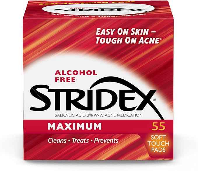 Stridex Maximum Strength Medicated Acne Pads 55 Count – authentic skincare in Oman
