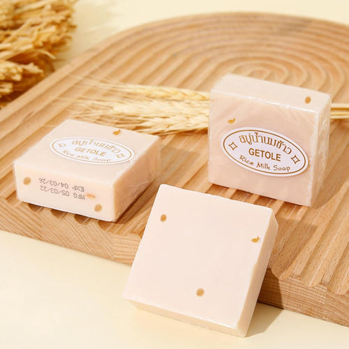 Thai Handmade Rice Milk Whitening Soap 3-Pack – authentic skincare in Oman