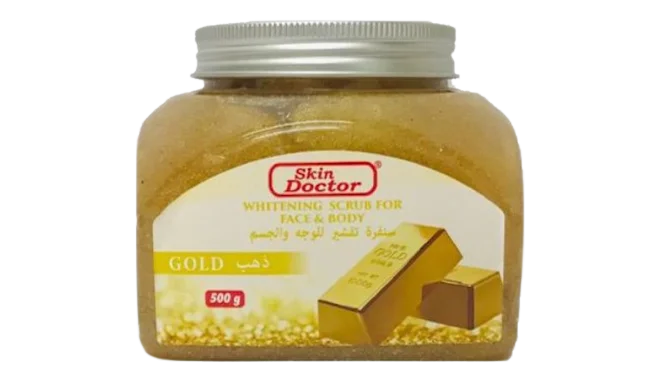 Skin Doctor Gold Whitening Scrub – authentic skincare in Oman