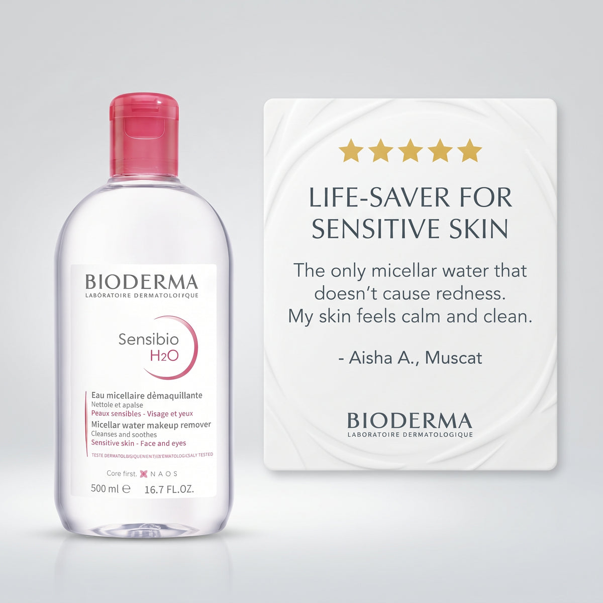 Bioderma Sensibio H2O Micellar Water – Makeup-Removing Cleanser for Sensitive Skin