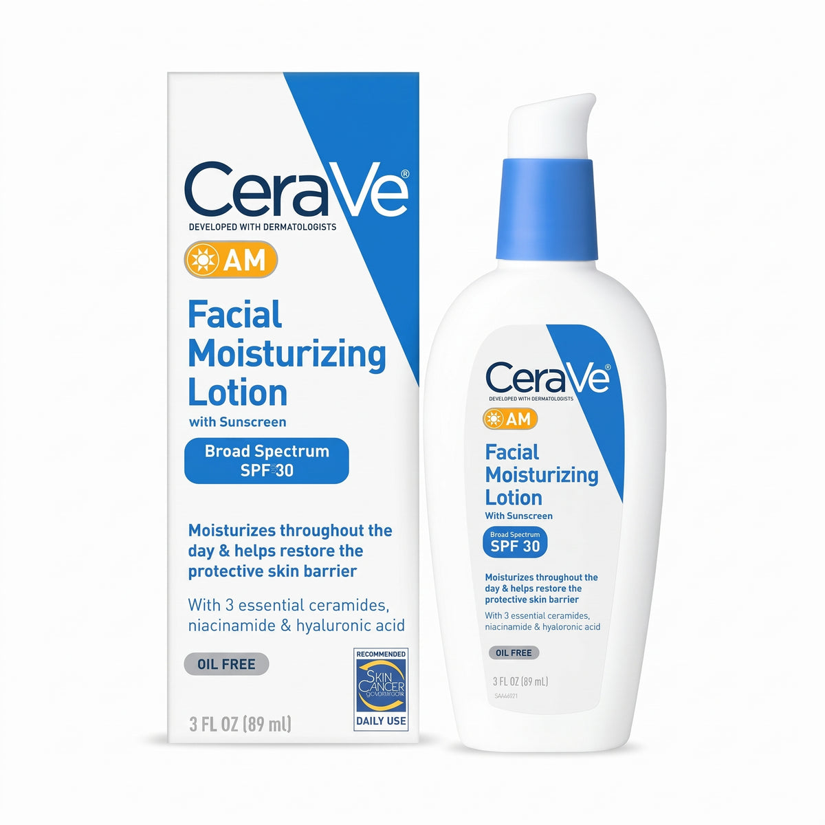 CeraVe AM Facial Moisturising Lotion SPF 30 – Daily Moisturiser with Sunscreen