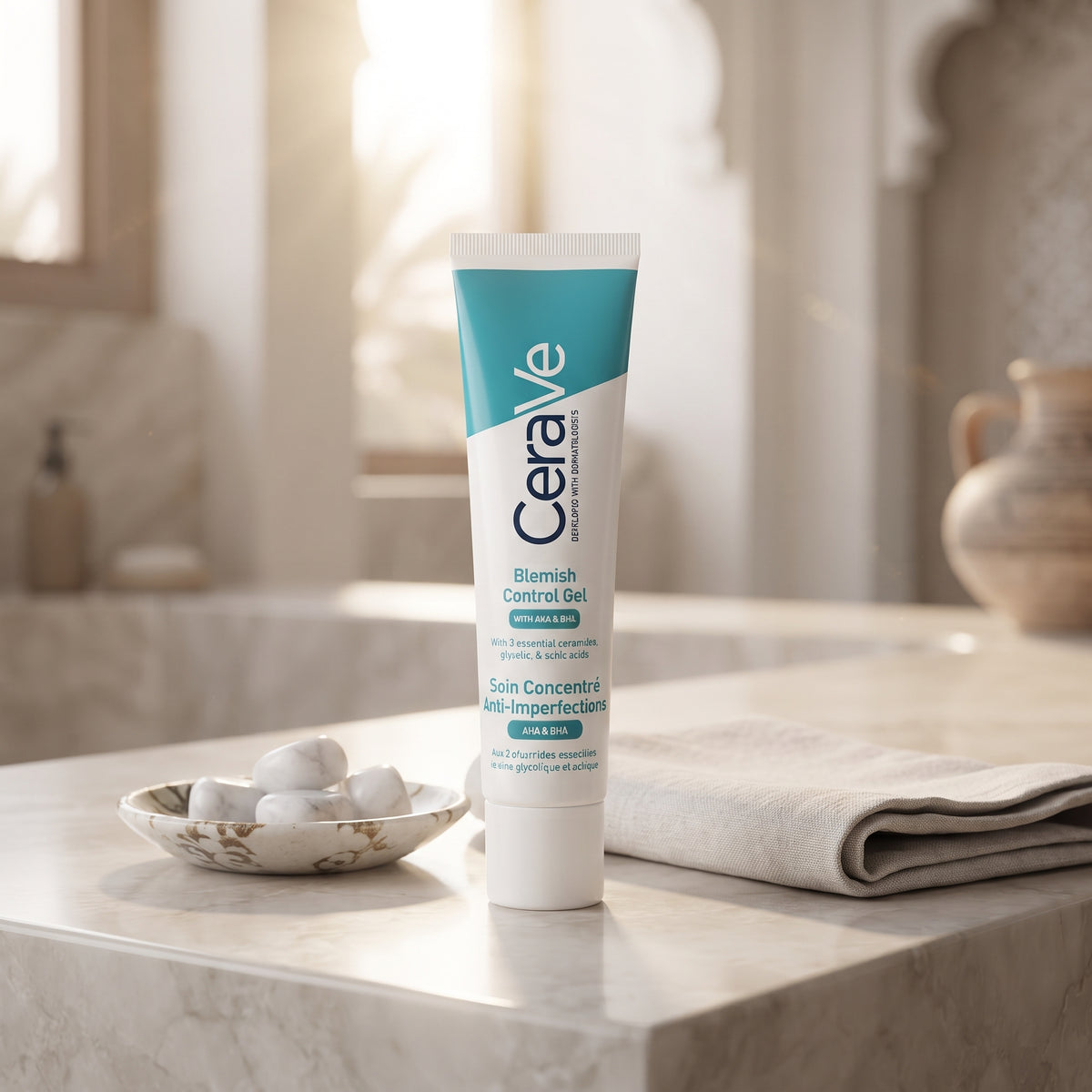 CeraVe Blemish Control Gel Moisturiser – AHA BHA Acne Treatment with Salicylic Acid