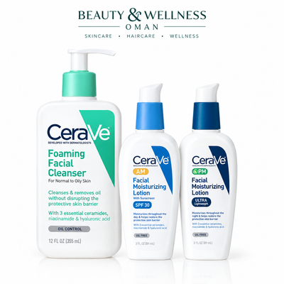CeraVe Daily Skin Care Bundle – Foaming Cleanser, AM SPF 30 & PM Lotion for Normal to Oily Skin