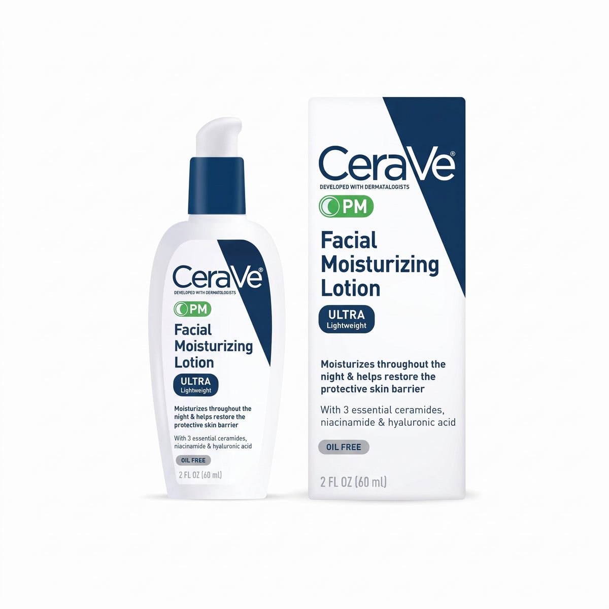 CeraVe PM Facial Moisturising Lotion 89ml – Niacinamide Night Moisturiser