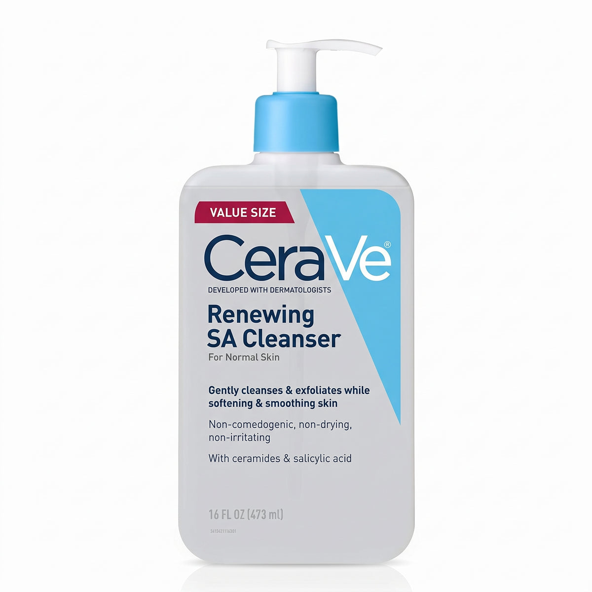 CeraVe Renewing SA Cleanser 473ml – Salicylic Acid Face Wash for Rough, Bumpy Skin