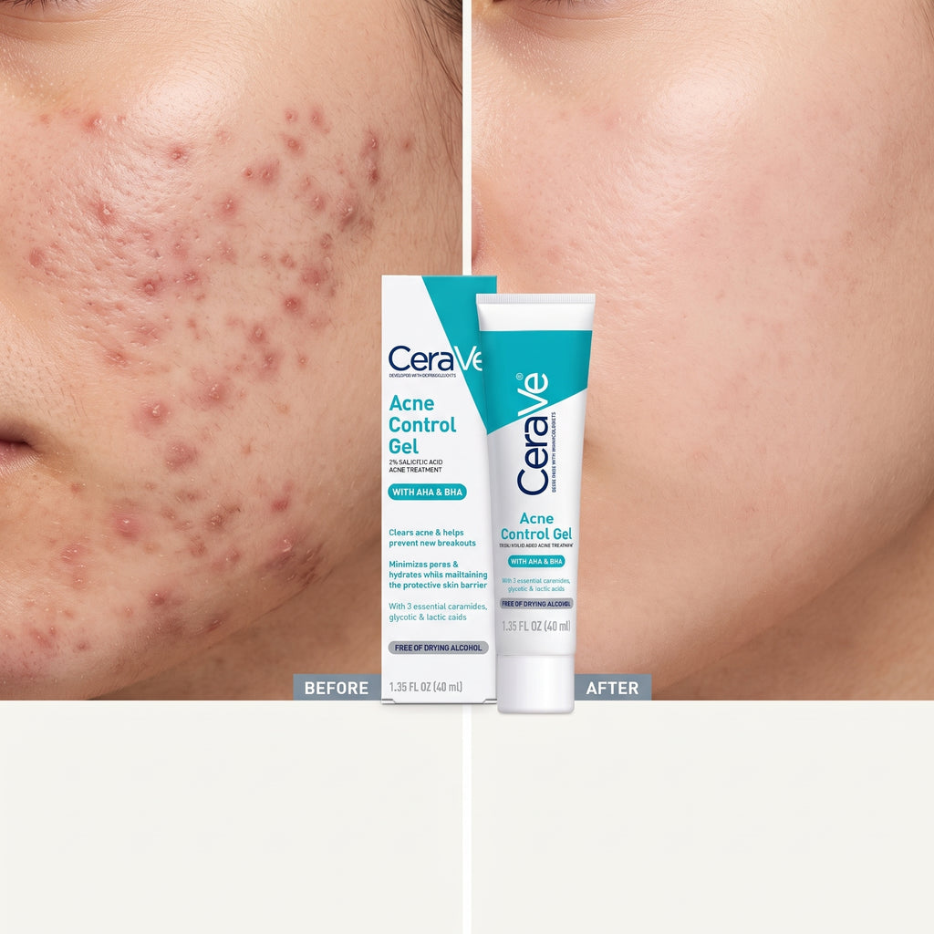 CeraVe Salicylic Acid Acne Treatment Gel 40ml – AHA/BHA Blemish Treatment