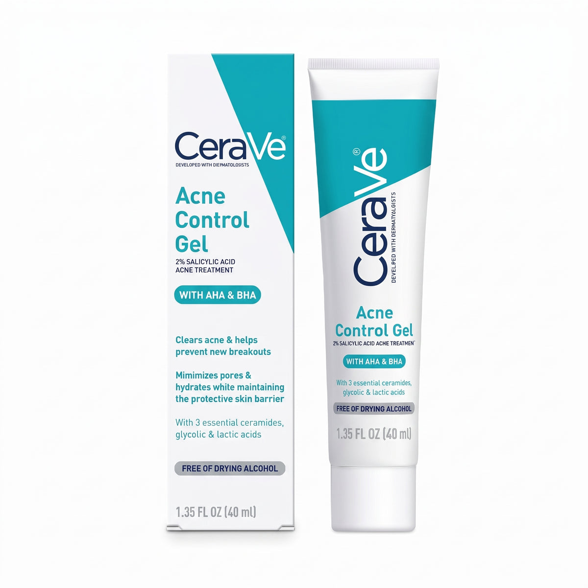 CeraVe Salicylic Acid Acne Treatment Gel 40ml – AHA/BHA Blemish Treatment