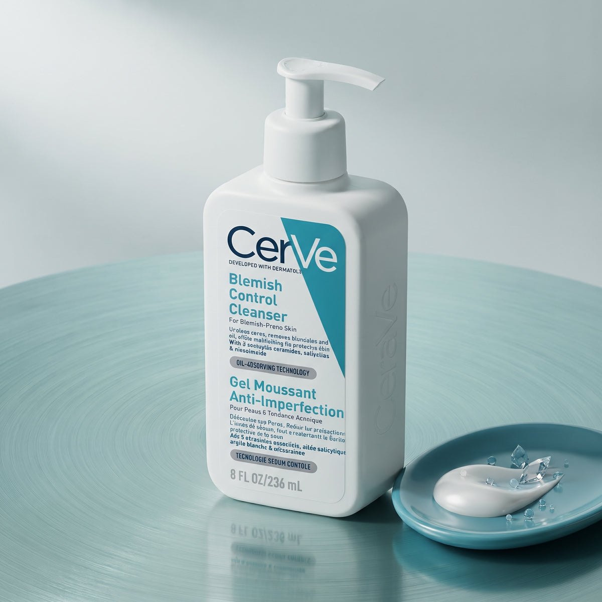 CeraVe Blemish Control Cleanser 236ml – 2% Salicylic Acid Face Wash for Acne-Prone Skin