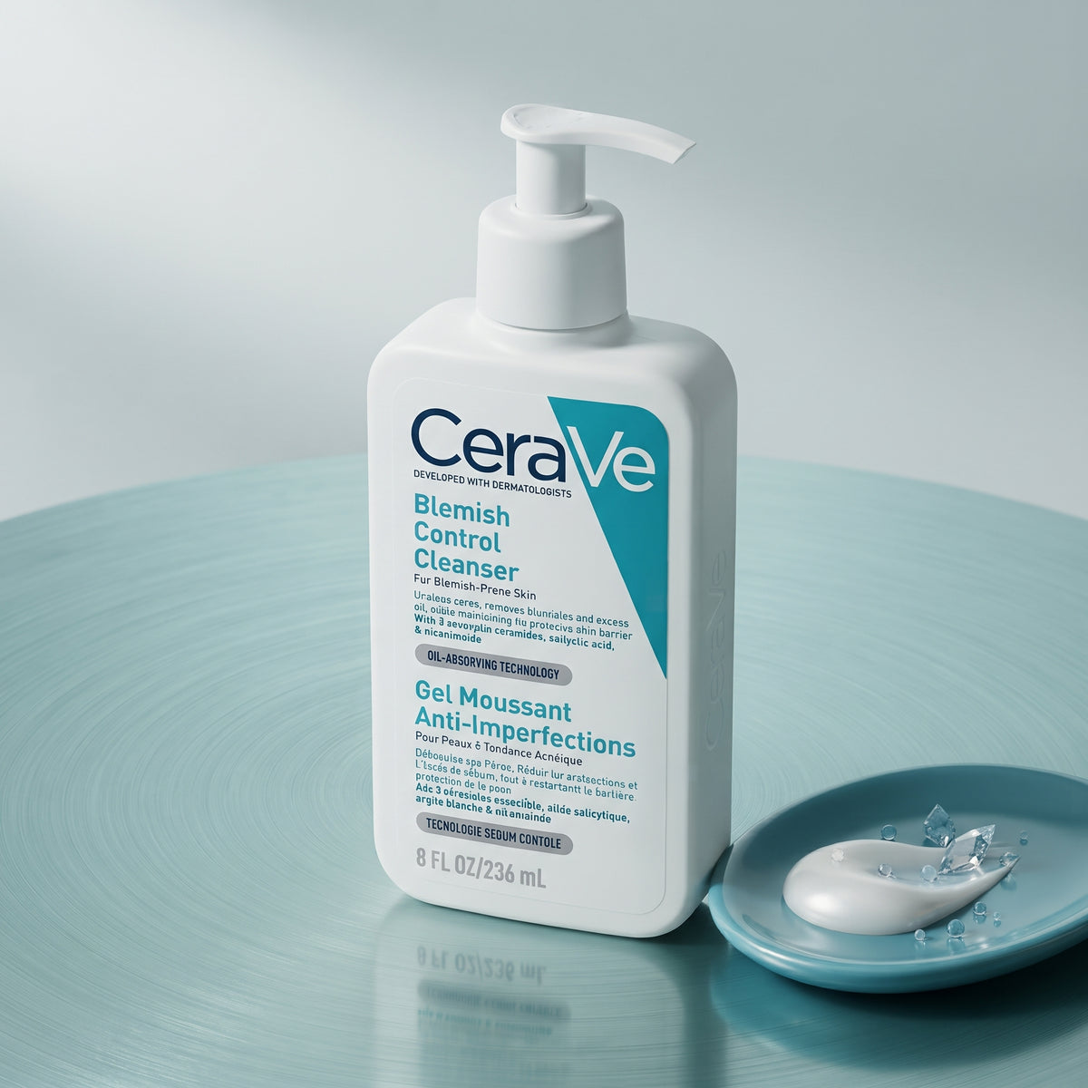 CeraVe Blemish Control Cleanser 236ml – 2% Salicylic Acid Face Wash for Acne-Prone Skin