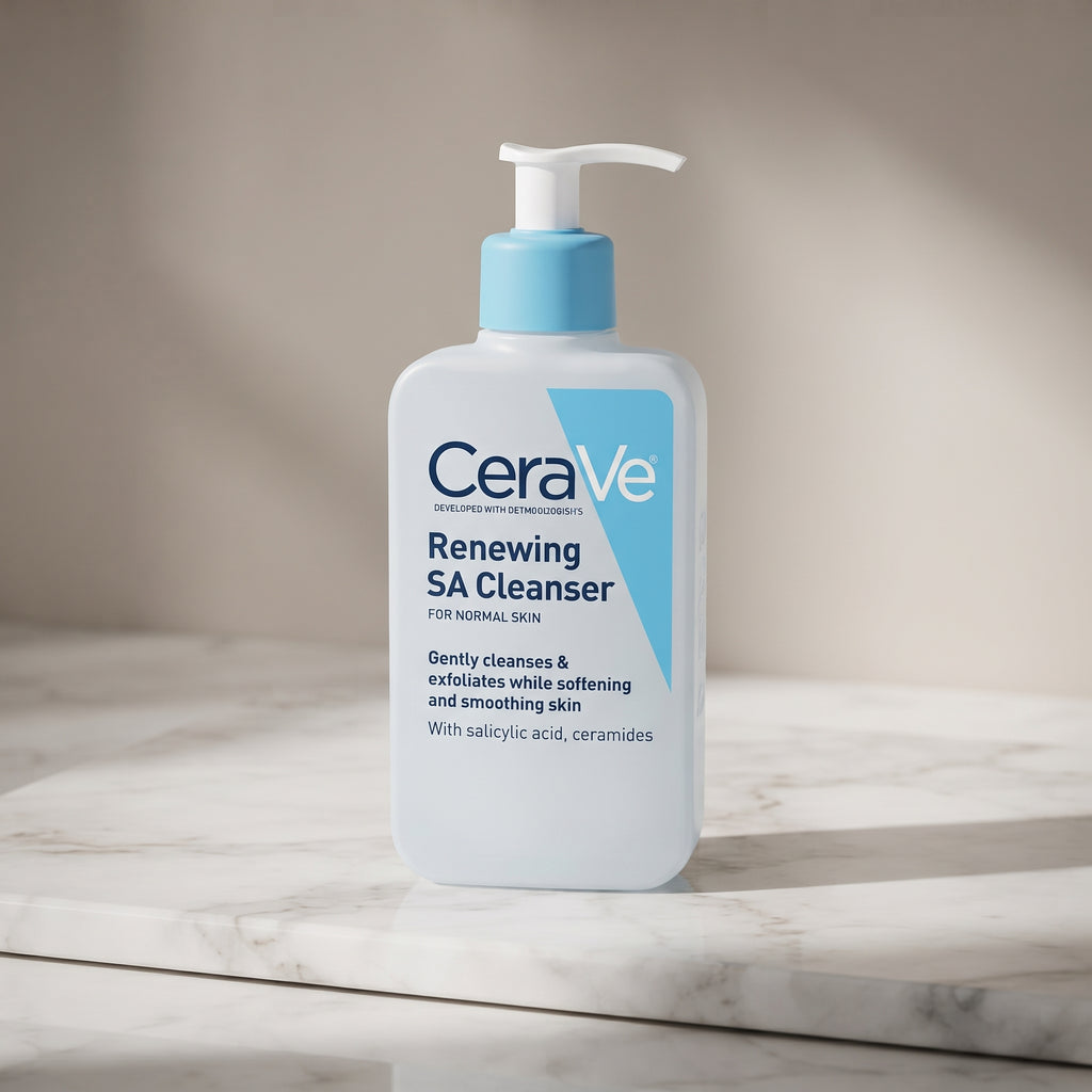 CeraVe Renewing SA Cleanser 237ml – Salicylic Acid Face Wash for Rough, Bumpy Skin