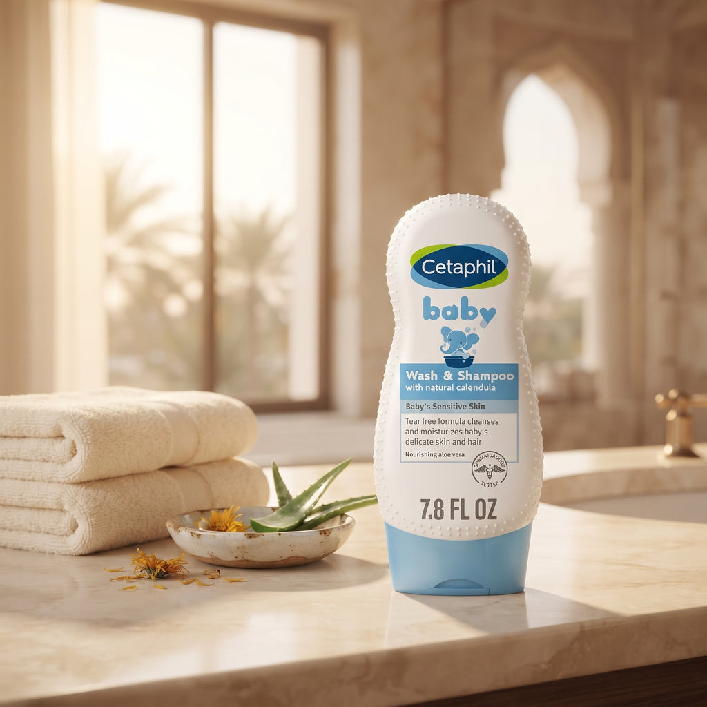 Cetaphil Baby Wash & Shampoo 230ml – Tear-Free 2-in-1 with Calendula