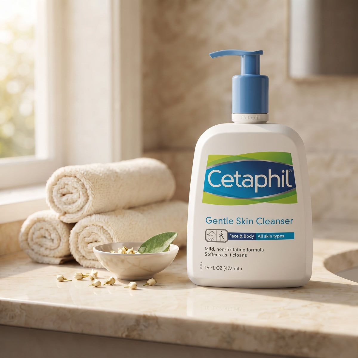 Cetaphil غسول البشرة اللطيف 473 مل – غسول للوجه والجسم للبشرة الحساسة