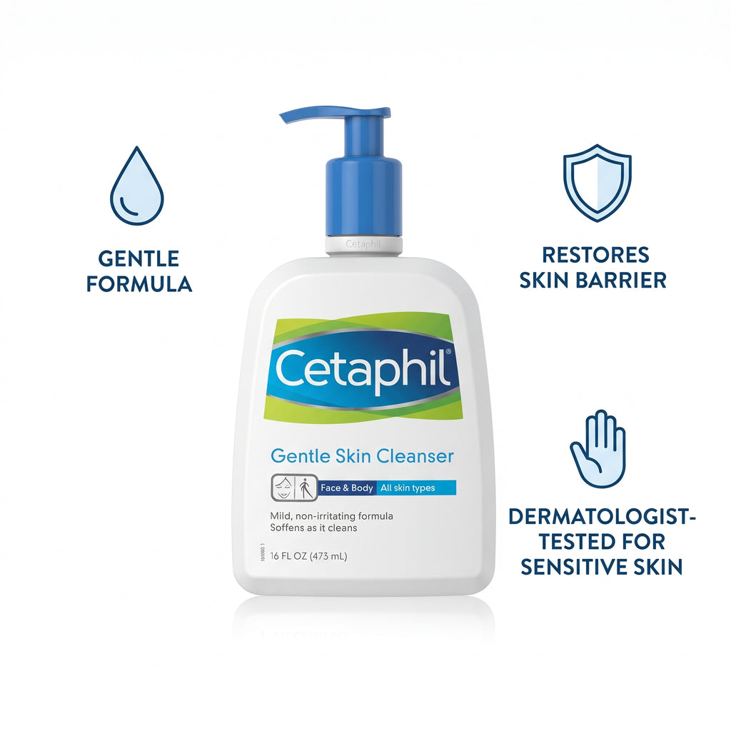 Cetaphil Gentle Skin Cleanser 473ml – Face & Body Wash, Sensitive Skin