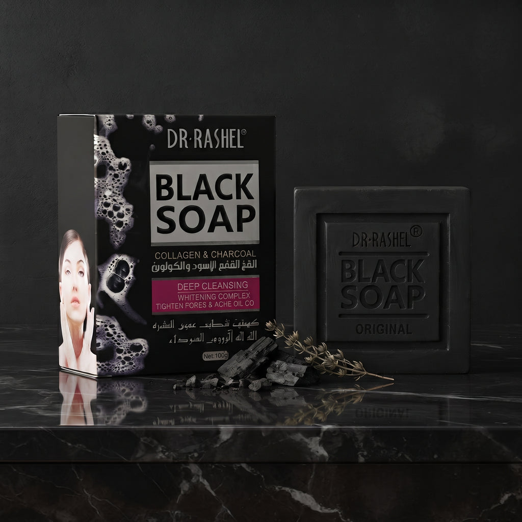 Dr.Rashel Black Soap Collagen & Charcoal (100g)