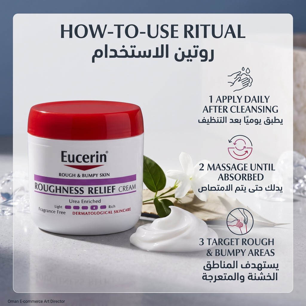 Eucerin Roughness Relief Cream 454g – Fragrance-Free Cream for Rough, Dry Skin