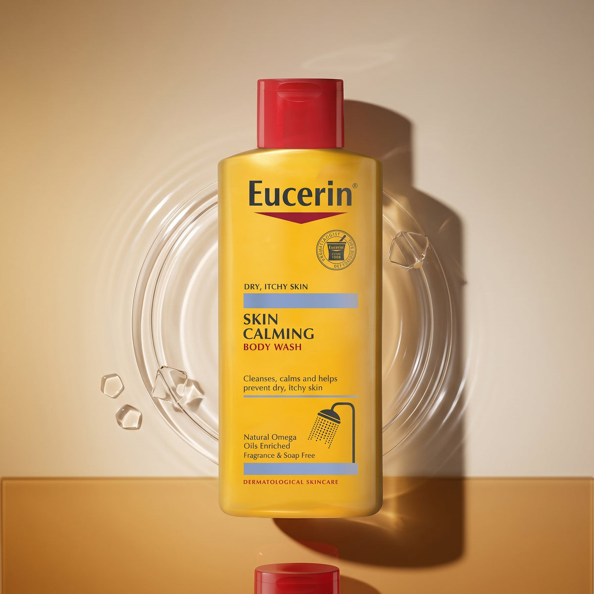 Eucerin Skin Calming Body Wash 250ml – Soap-Free Wash for Dry, Itchy, Eczema-Prone Skin