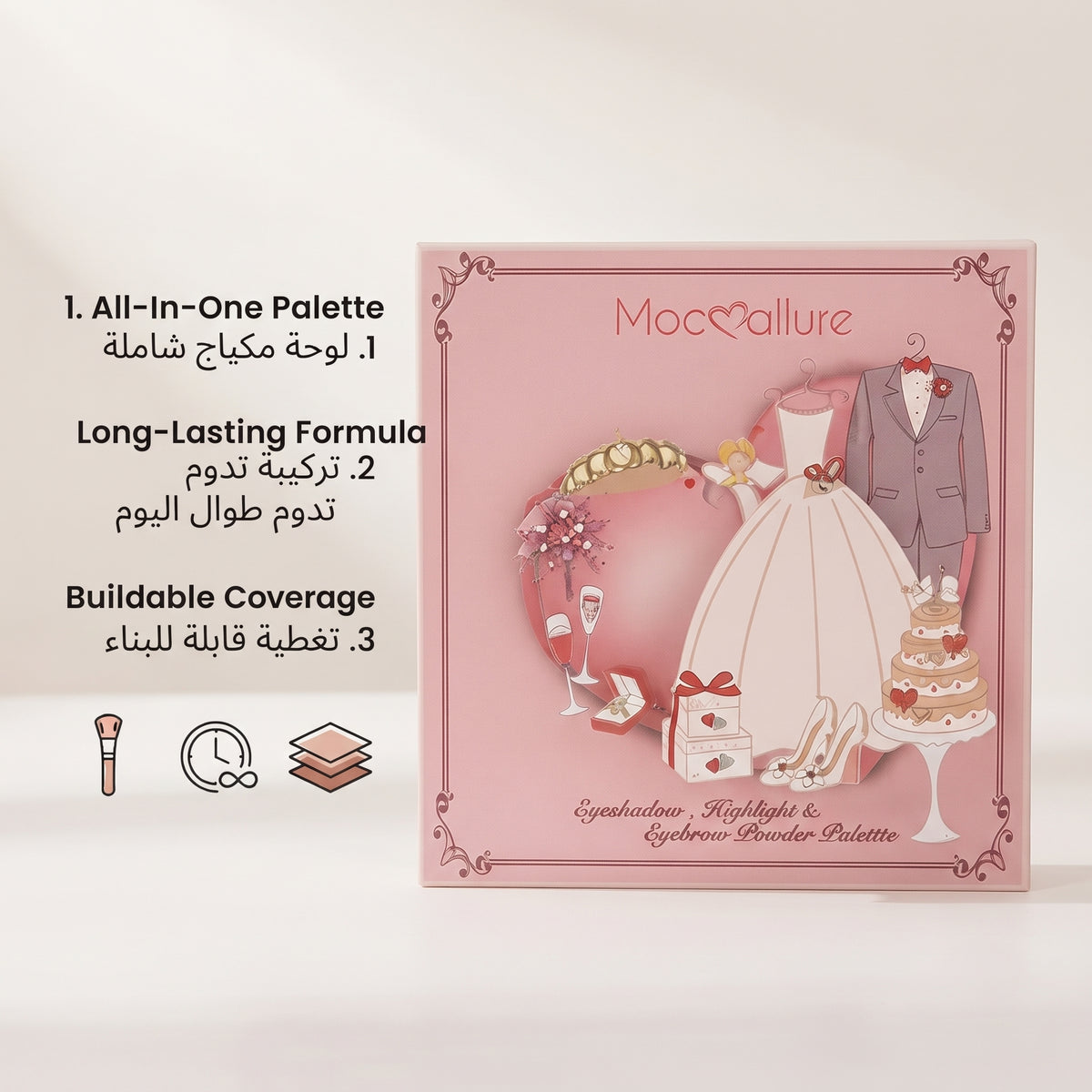 Mocallure Eyeshadow & Highlight & Eyebrow Powder Palette – image 4