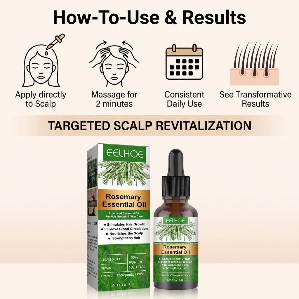 Rosemary Hair Growth Oil – Anti-Hair Loss Scalp Treatment for Men & Women