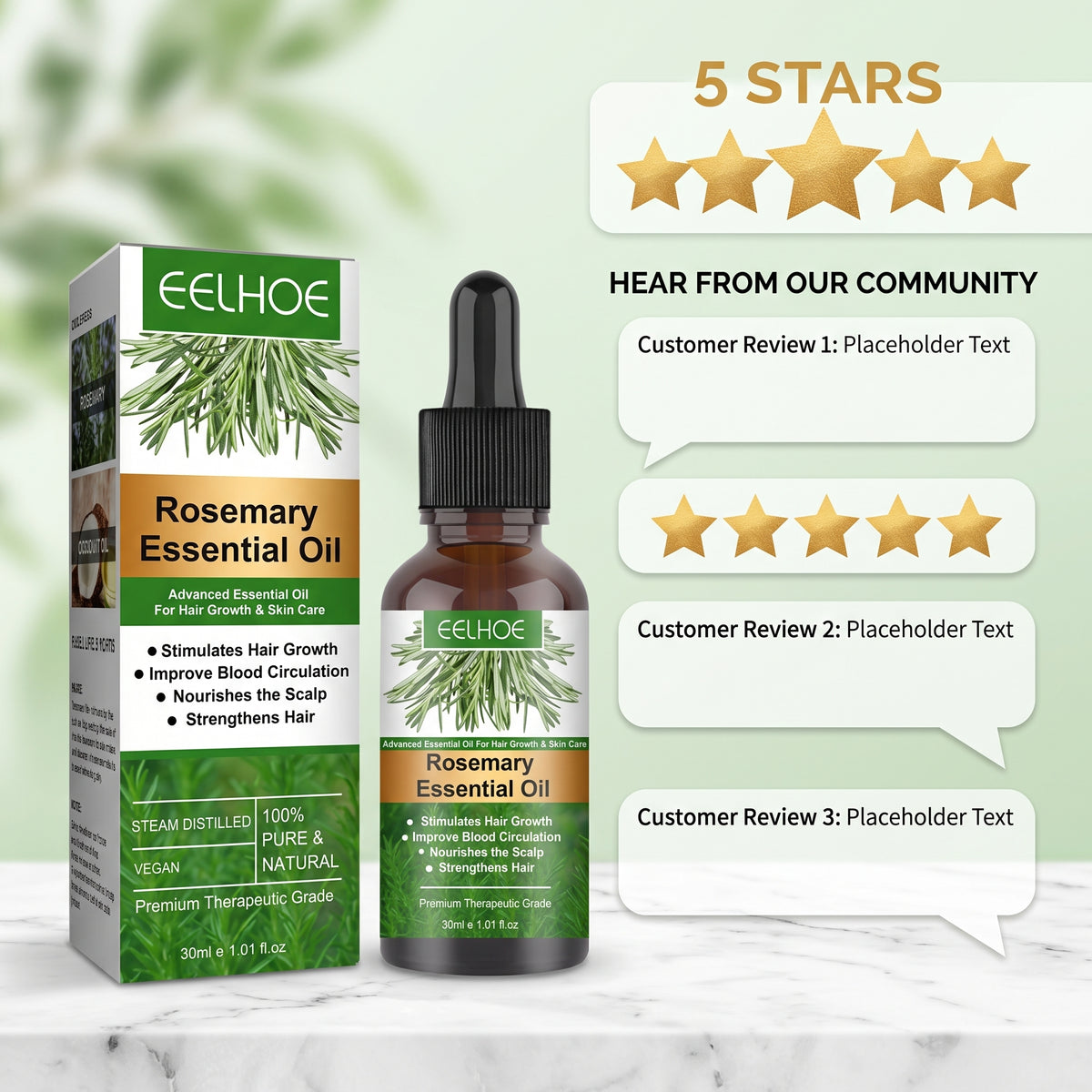 Rosemary Hair Growth Oil – Anti-Hair Loss Scalp Treatment for Men & Women