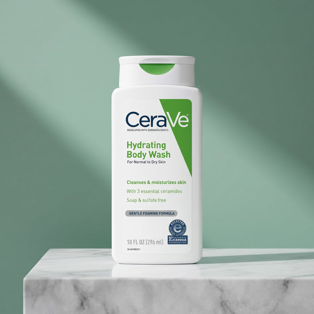 CeraVe Hydrating Body Wash 296ml – Soap-Free for Normal to Dry Skin