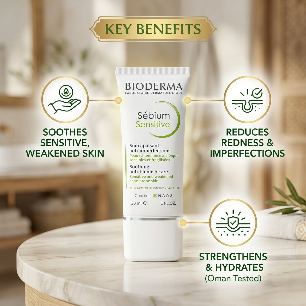 Bioderma Sébium Sensitive soothing anti-blemish cream tube, front view