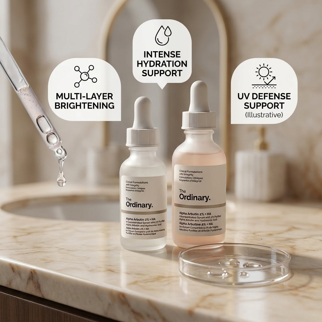 The Ordinary Alpha Arbutin 2% + HA 30ml – Brightening Serum for Dark Spots & Uneven Tone