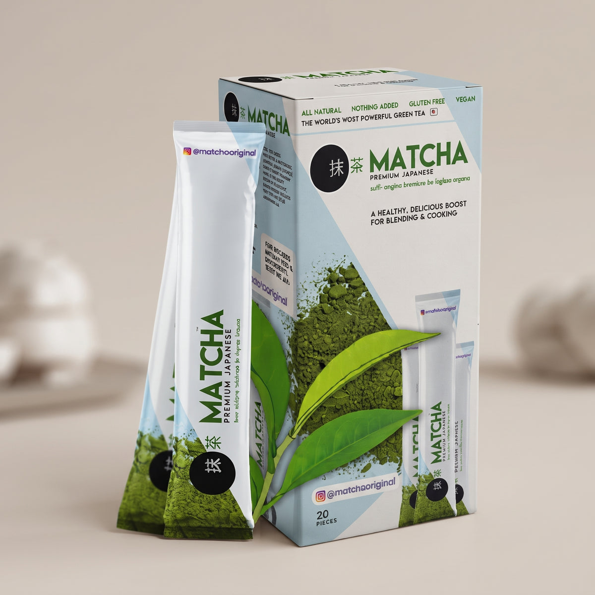 Japanese Matcha Green Tea Powder (20 x 10g Sachets) – image 2