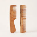 Krishya Kacchi Neem Wooden Comb (Wide + Dual Combo)