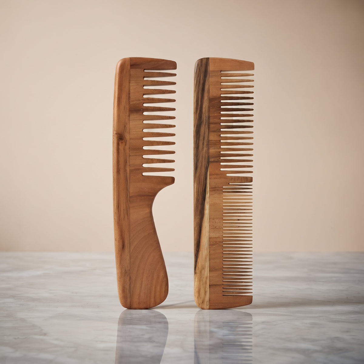 Krishya Kacchi Neem Wooden Comb (Wide + Dual Combo) – image 5