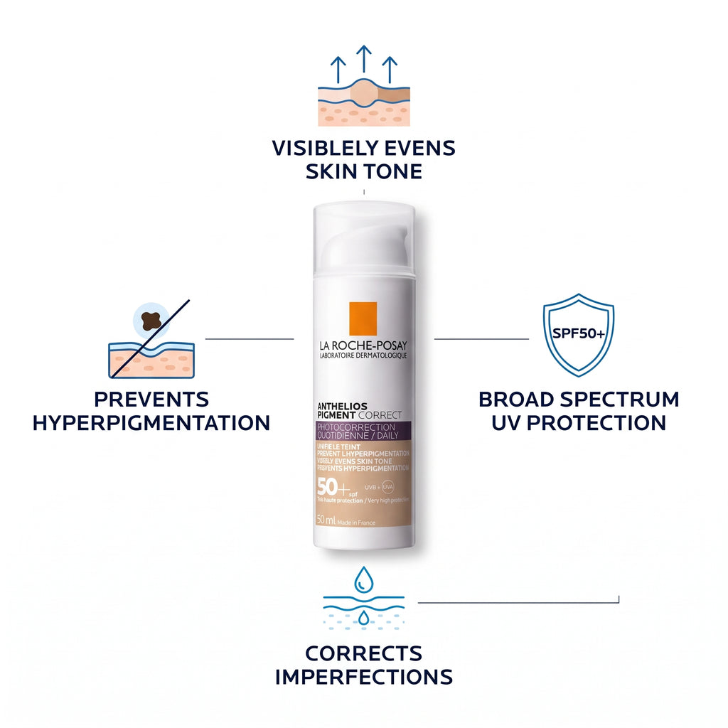 La Roche-Posay Anthelios Pigment Correct SPF 50+ Light 50ml – Tinted Sunscreen for Dark Spots