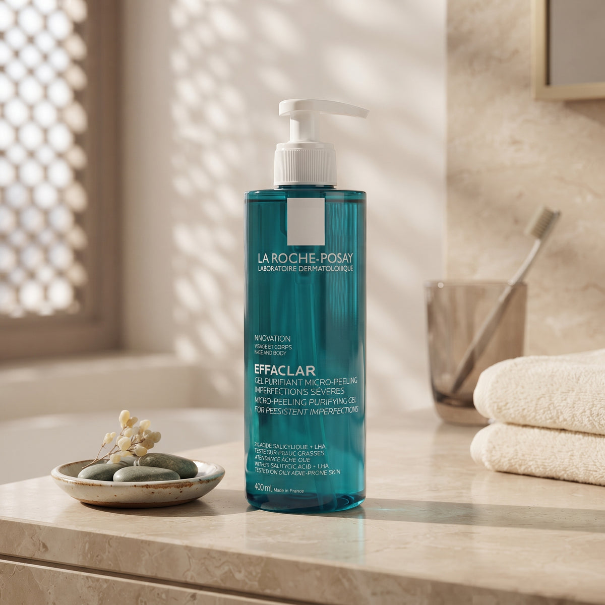 La Roche-Posay Effaclar Micro-Peeling Purifying Gel 400ml – Salicylic Acid Face Wash for Blackheads