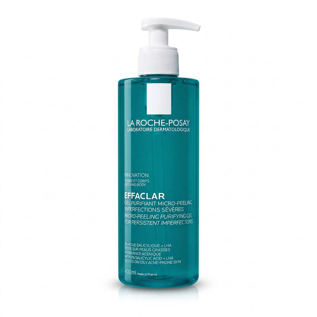 La Roche-Posay Effaclar Micro-Peeling Purifying Gel 400ml – Salicylic Acid Face Wash for Blackheads