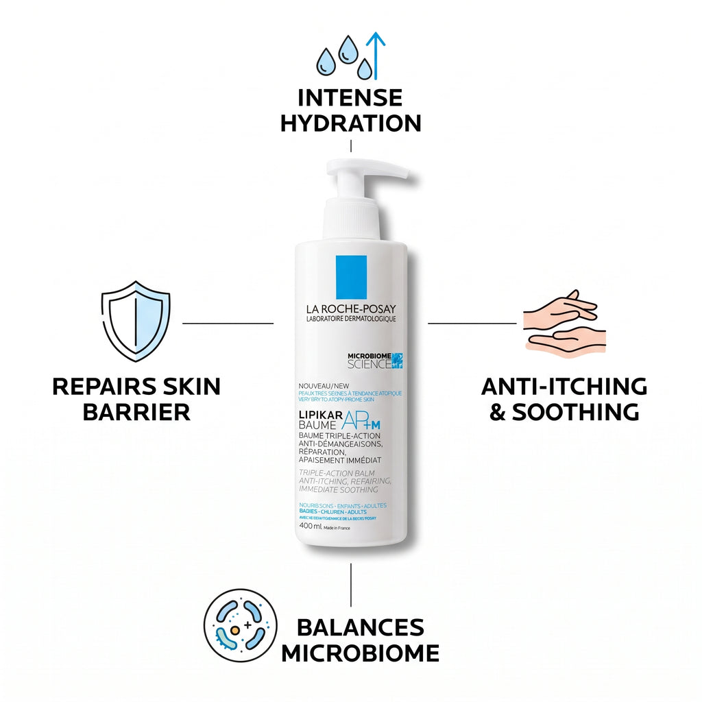 La Roche-Posay Lipikar Baume AP+M – 48h Body Balm for Dry, Itchy, Eczema-Prone Skin