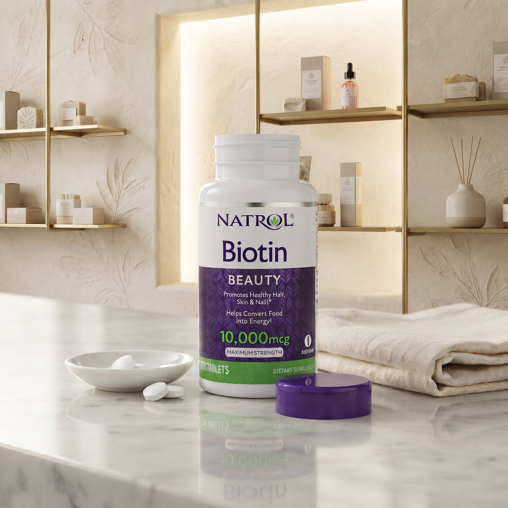 Natrol Biotin Maximum Strength 10,000 mcg Tablets, 100 Count – image 2