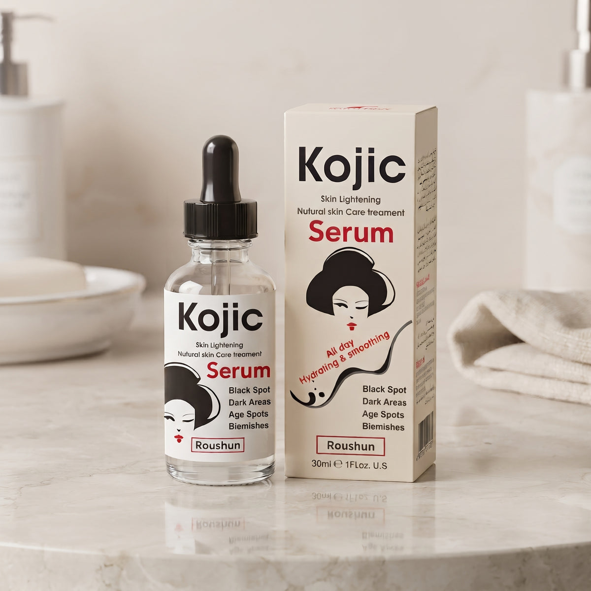 ROUSHUN Kojic Skin Lightening Black Spot Face Serum – image 3