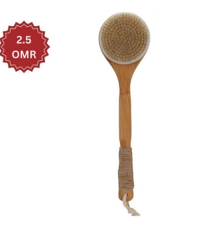 Shower Brush with Long Wood Handle – authentic body care in Oman