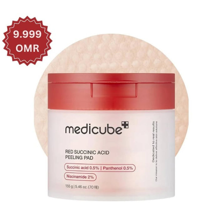 Medicube Red Succinic Acid Peeling Pad – authentic Korean skincare in Oman