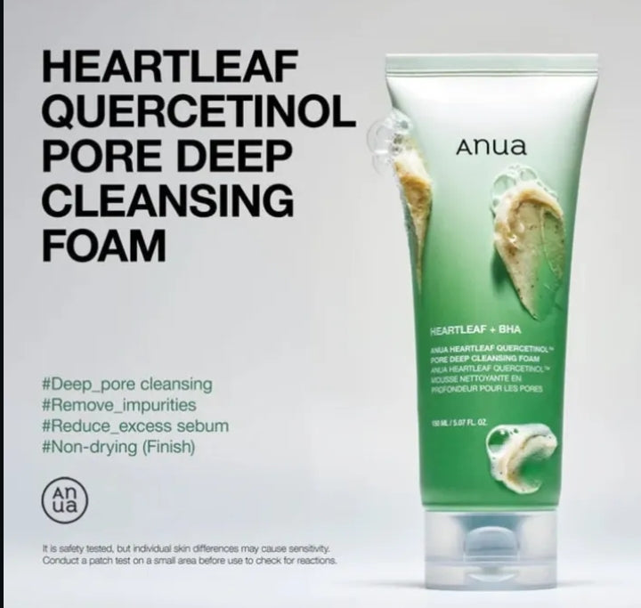 Anua Heartleaf Cleansing Oil, Deep Cleansing Foam, and Soothing Toner set