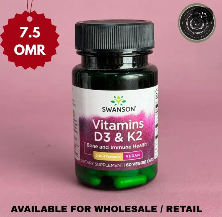 Swanson Vitamins D3 & K2 – authentic wellness supplement in Oman