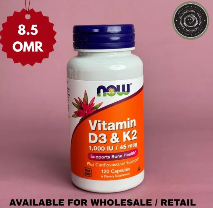 NOW Foods Vitamin D-3 & K-2 – authentic wellness supplement in Oman