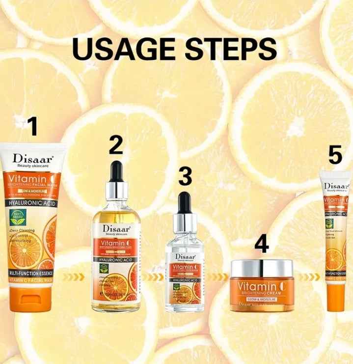 Disaar Vitamin C Whitening Brightening Facial Skin Care 5-Piece Set