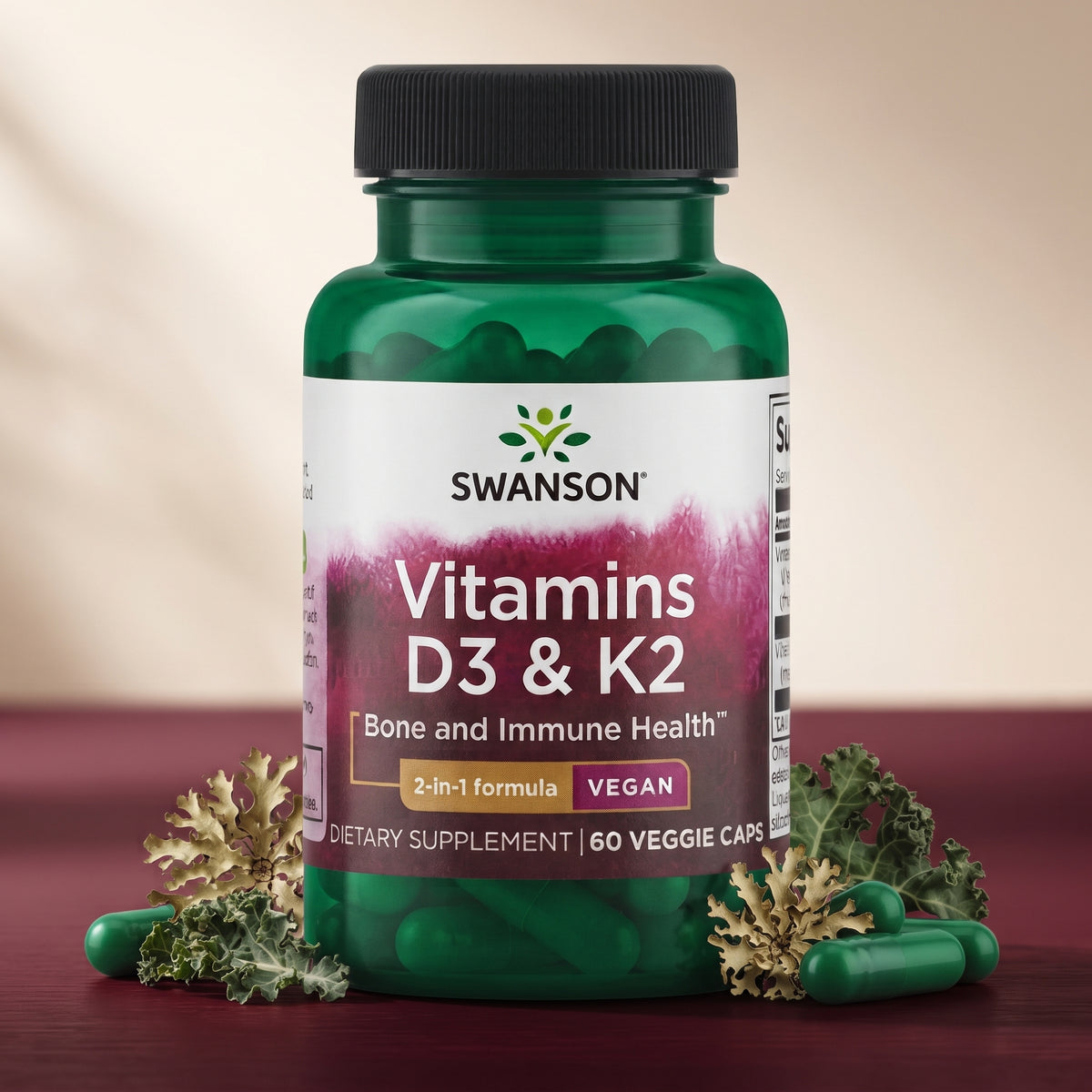 Swanson Vitamins D3 & K2 – image 2